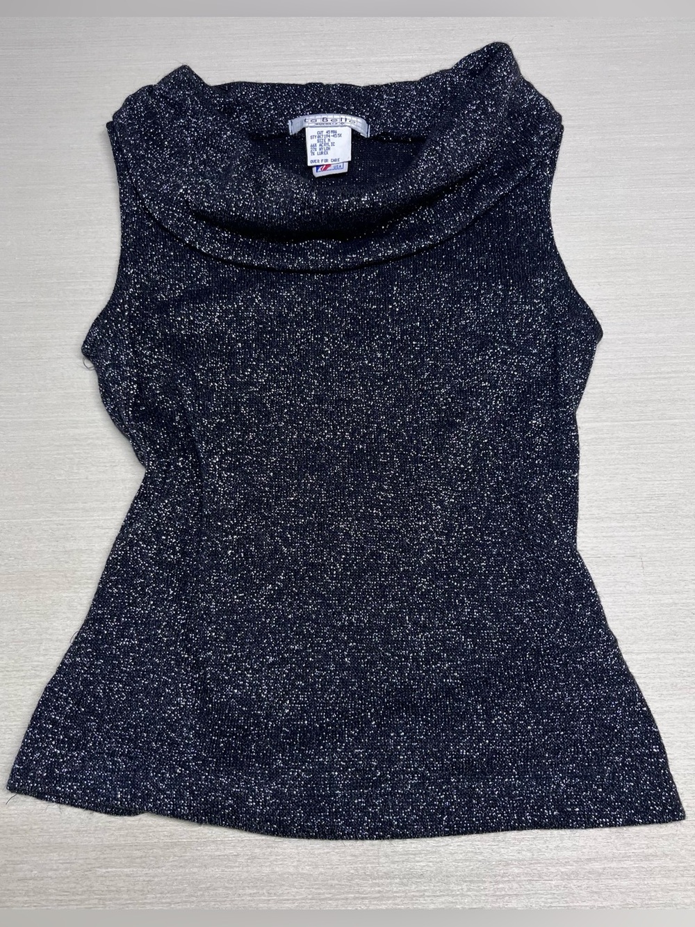 Labelle Vintage 80’s Glittery Cowl Neck Sleeveless Tank Blouse